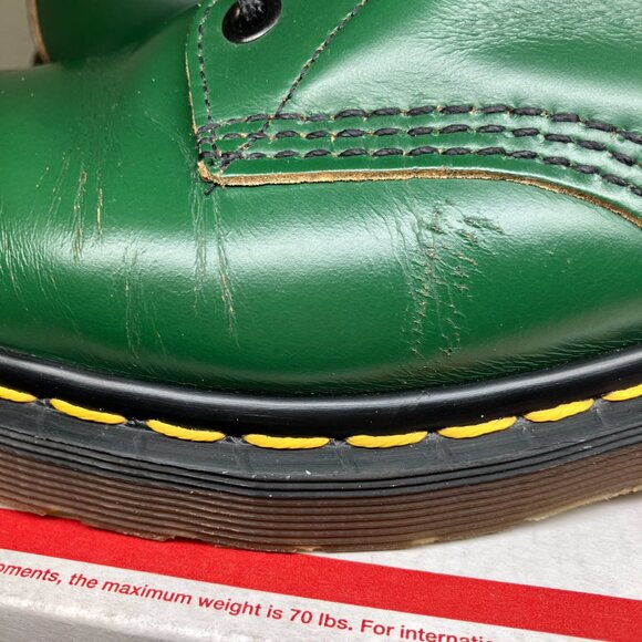 90's Vintage WMNS Size US 8 England Green Dr. Martens MIE boots 8-eye 1460 shoes - Picture 9 of 16